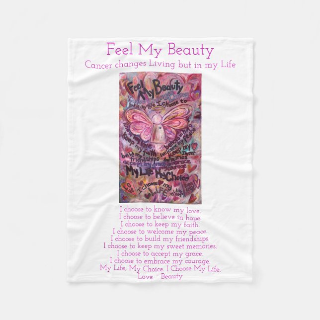 Couverture Polaire Sentez Ma Beauté Cancer Angel Soft Fleece Blanches (Devant)