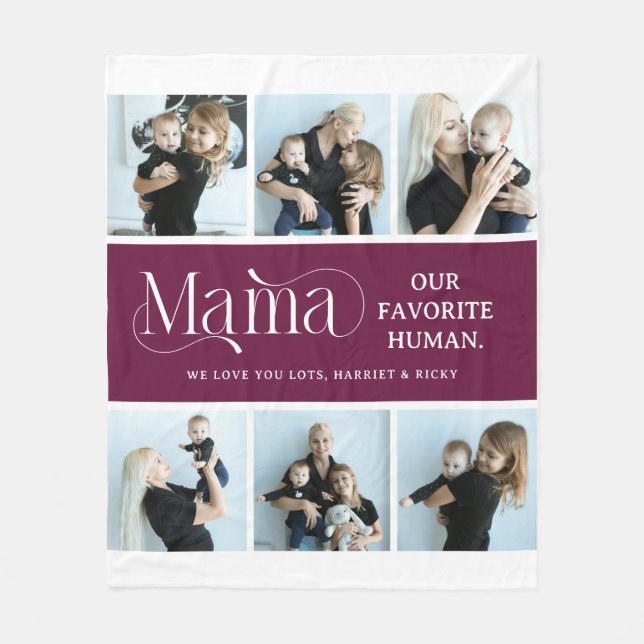 Couverture Polaire Sentimental Photo Collage Mama Keepsake  (Devant)
