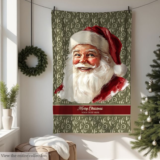 Couverture Polaire Sentimental Vintage Santa Claus (Sentimental Vintage Santa Claus Holiday Blanket)