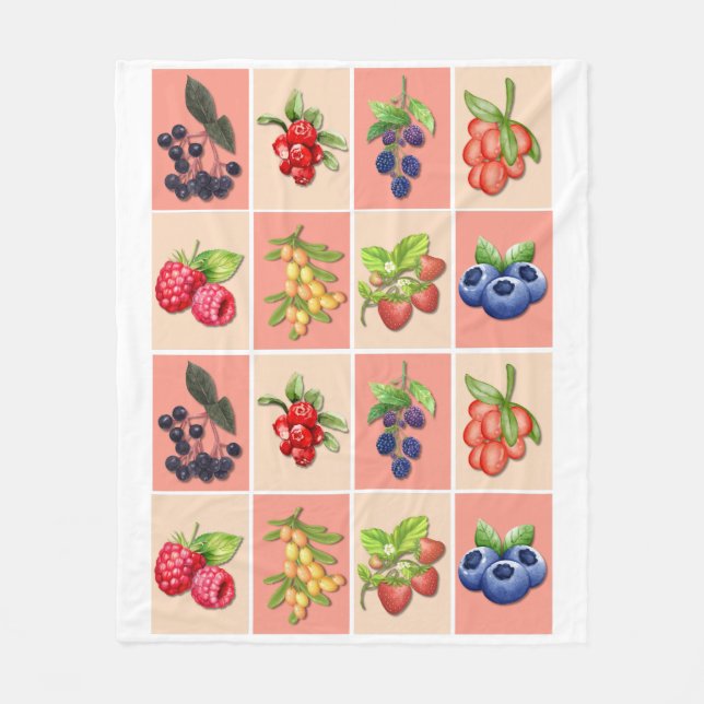 Couverture Polaire SENTIR BERRY BONNE Fraise Plante Maman (Devant)