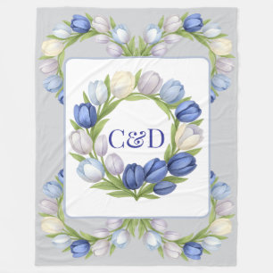 Couverture Polaire Sérénité en Fleur Pastel Tulip Floral Maison Décor