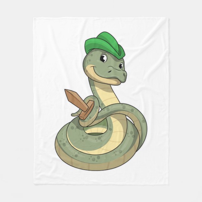 Couverture Polaire Serpent avec épée (Devant)