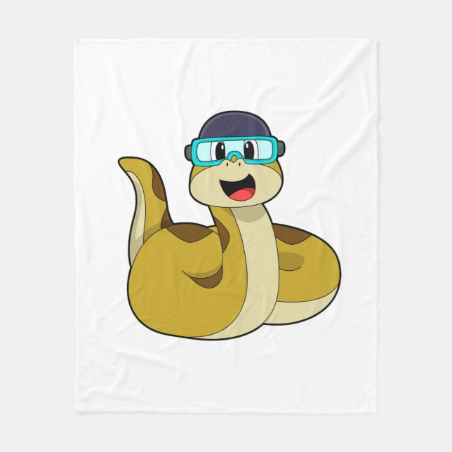 Couverture Polaire Serpent avec lunettes de natation (Devant)