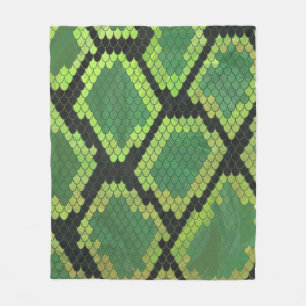 Couverture Polaire Serpent noir et vert