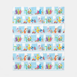 Couverture Polaire Sesame Pals Marcher Le Long De Sesame Street Motif