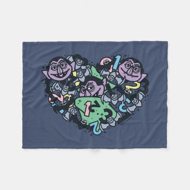 Couverture Polaire Sésame Sésame | Comte von Count Doodle Heart (Devant (Horizontal))