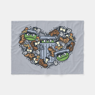 Couverture Polaire Sésame Sésame   Oscar the Grouch Doodle Heart