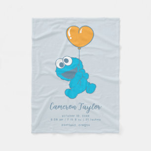 Couverture Polaire Sesame Street Cookie Monster Baby Birth Statistiqu