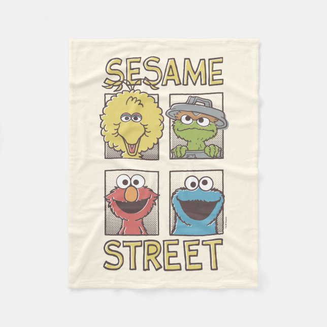 Couverture Polaire Sesame StreetVintage Caractère Comique (Devant)