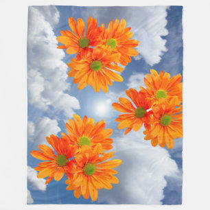 Couverture Polaire Seulement 3 Gerbera Daisy Blossoms + votre texte e
