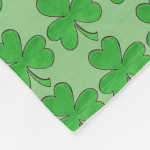 Couverture Polaire Shamrock vert Clover Lucky St. Patrick's Day