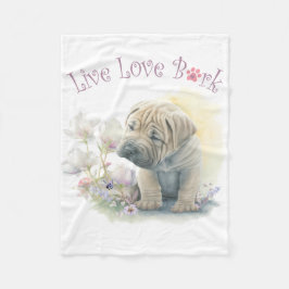 Couverture Polaire Shar pei Chien Maman Floral