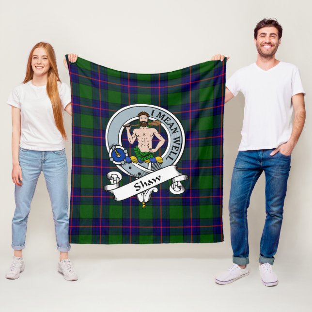Couverture Polaire Shaw De Sauchie Moderne Clan Badge Tartan Plaid (En situation)