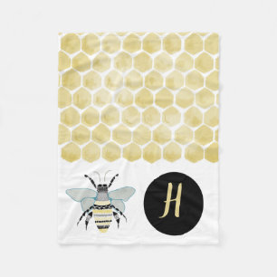 Couverture Polaire Sherpa Bee Honey Comb Throw Blanet personnalisé