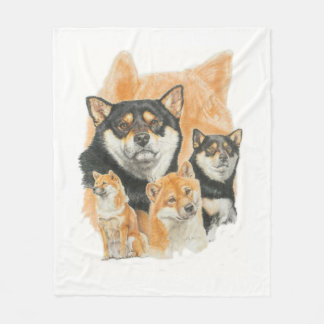 Couverture Polaire Shiba Inu et son image fantôme