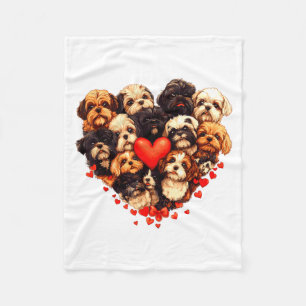 Couverture Polaire Shih Tzu en forme de coeur Saint-Valentin Shih Tzu