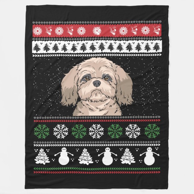 Couverture Polaire Shih Tzu Noël (Devant)