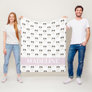 Couverture Polaire Shih Tzu personnalisé (noir et blanc) marron et bl
