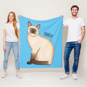 Couverture Polaire Siamese cat cartoon