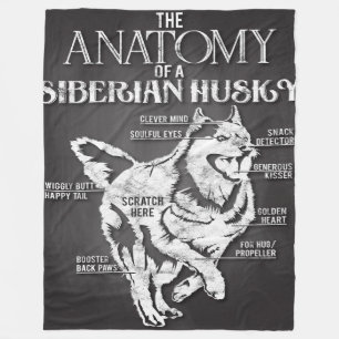 Couverture Polaire Sibérien Husky Anatomie Charm Husky Chien