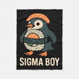 Couverture Polaire Sigma Boy Italien Brainrot Drôle Mème Pingouin