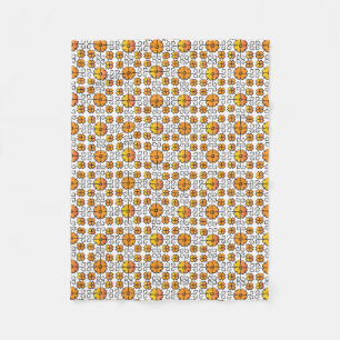 Couverture Polaire Signal traditionnel letton SUN motif géométrique V