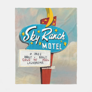 Couverture Polaire Signe de motel de ranch de ciel