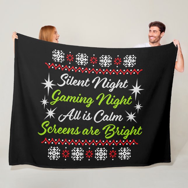 Couverture Polaire Silent Night Gaming Night All Calm Screens Bright (En situation)