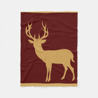 Couverture Polaire Silhouette | Bourgogne de mâle de cerfs communs
