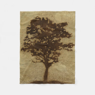 Couverture Polaire Silhouette d'arbre sur l'arrière - plan en bronze