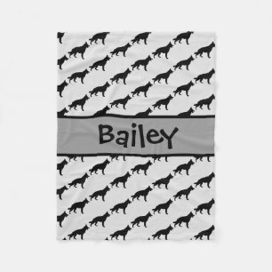 Couverture Polaire Silhouette de chien berger allemand personnalisé