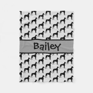 Couverture Polaire Silhouette de chien de Danse Personnalisée