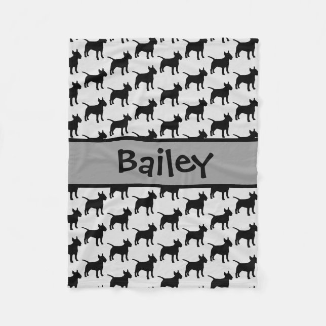 Couverture Polaire Silhouette de chien de Terrier sur mesure (Devant)
