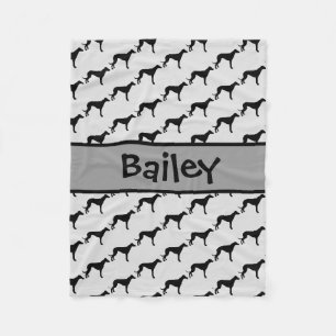 Couverture Polaire Silhouette de chien Greyhound personnalisée