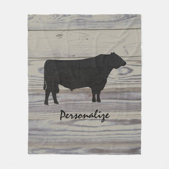 Couverture Polaire Silhouette de l'aquarelle Rustic Wood Galloping Ho (Devant)