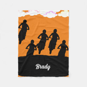 Couverture Polaire Silhouette de Motorcross Racers Fleece Blanket