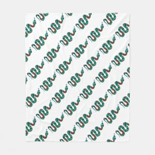 Couverture Polaire Silhouette d'impression Brown et Turquoise de serp