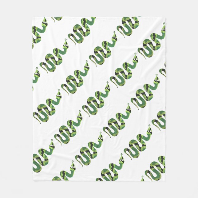 Couverture Polaire Silhouette d'impression en noir et vert serpent (Devant)