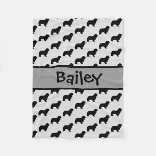 Couverture Polaire Silhouette du chien espagnol Cavalier King Charles