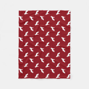 Couverture Polaire Silhouettes de chien berger allemand blanc rouge