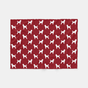 Couverture Polaire Silhouettes de chien Caniche Jouet Motif Rouge et