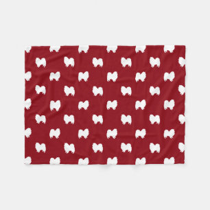Couverture Polaire Silhouettes de chien esquimau américain Motif Eski