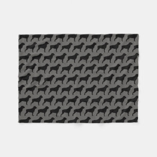 Couverture Polaire Silhouettes de chien Rottweiler Motif gris et noir