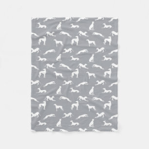 Couverture Polaire Silhouettes gris blanc sur gris