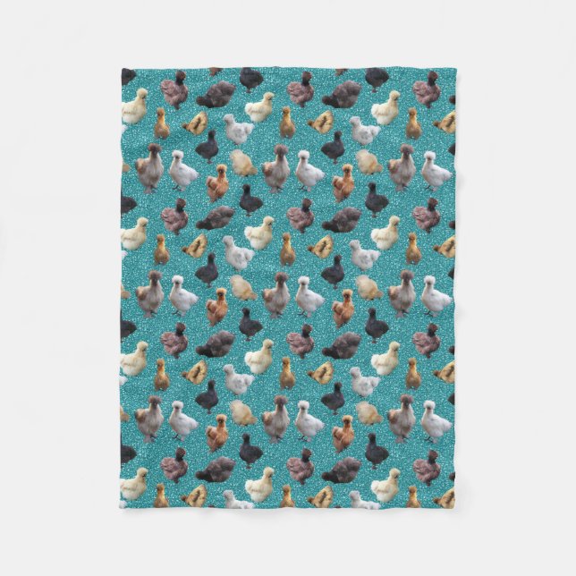 Couverture Polaire Silkie Bantam Poulets Faux Parties scintillant Tur (Devant)