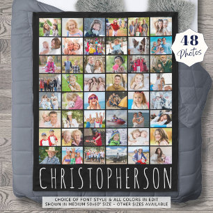 Couverture Polaire Simple 48 Photo Collage de votre couleur personnal