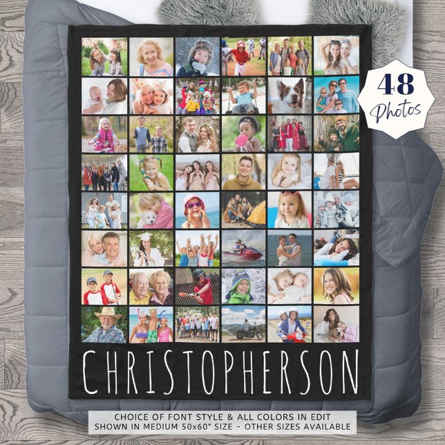 Couverture Polaire Simple 48 Photo Collage de votre couleur personnal (Créateur téléchargé)