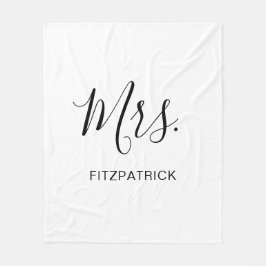 Couverture Polaire Simple Blanc Madame Nom Mariage Mariée Nouveau mar