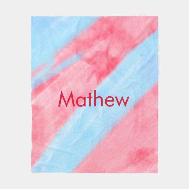 Couverture Polaire simple initial letter monogram add your name red b (Devant)