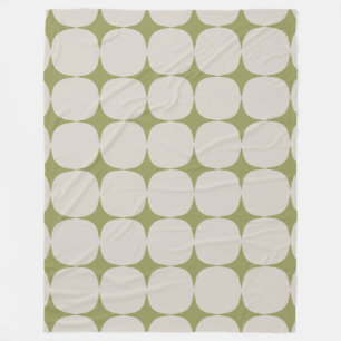 Couverture Polaire Simple Mid-Century Moderne Sage Motif vert